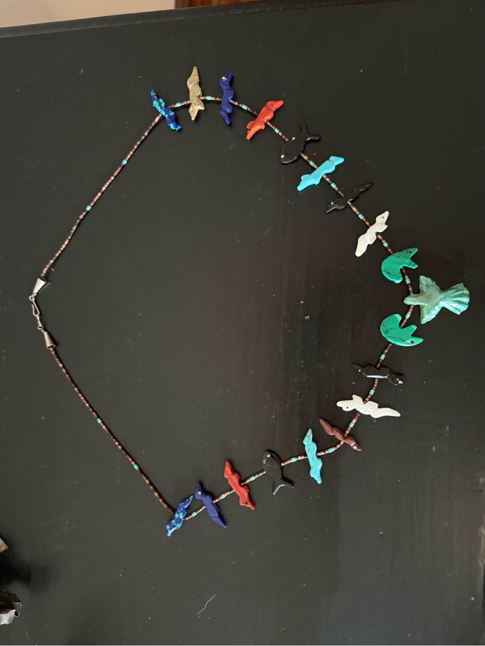 Multi-Color Bird Pendant Necklace - Colorful Stone Charms